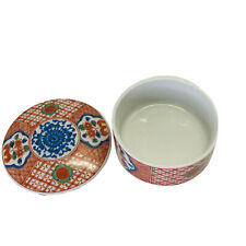 Prato geométrico floral vermelho e azul Takahashi San Francisco com tampa 4” comprar usado  Enviando para Brazil