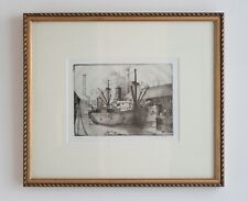 Ship docks etching for sale  PORTLAND