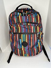 Mochila Kipling pontos coloridos listras poliamida lavável na máquina, usado comprar usado  Enviando para Brazil