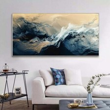 Pinturas de arte de parede pretas grandes pintadas à mão abstratas pintura a óleo sobre tela comprar usado  Enviando para Brazil