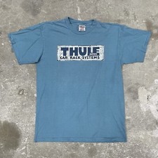 Camiseta Thule Suécia vintage ponto único grande feita nos EUA promocional rack de bicicleta acampamento, usado comprar usado  Enviando para Brazil