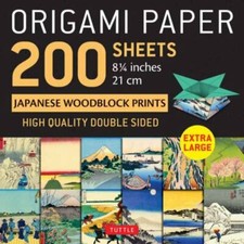 Origami Paper 200 sheets Japanese Woodblock Prints 8 1/4": Extra Large Tuttle Or comprar usado  Enviando para Brazil