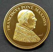Médaille pape francois d'occasion  Pont-Évêque