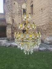 Candelabro de cristal meados do século, abajur de teto vintage de vidro cristal comprar usado  Enviando para Brazil