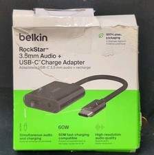 Adaptador de carga Belkin 506954 Rockstar 3,5 mm de audio + USB-C 60 W negro (90159) segunda mano  Embacar hacia Mexico