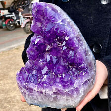 Bloque de amatista natural de 5,68 lb racimo de cuarzo espécimen mineral curación espiritual segunda mano  Embacar hacia Mexico