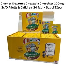 Chocolate mastigável Champs Deworms 200mg 2s/D adultos e crianças (24 abas) - 12 peças comprar usado  Enviando para Brazil