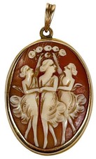 Pingente antigo eduardiano marcado 14K* esculpido em ouro concha camafeu 3 graças comprar usado Pingente antigo eduardiano marcado 14K* esculpido em ouro concha camafeu 3 graças comprar usado  Enviando para Brazil