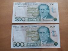 BRASIL 2 BILLETES DE 500 CRUZADOS comprar usado  Enviando para Brazil