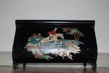 Vintage Equestre Preto Metal Toleware Pintado Fox Hunt Magazine Rack comprar usado  Enviando para Brazil