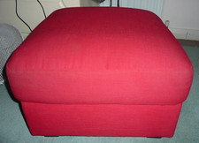 Red pouffe footstool for sale  RICHMOND
