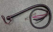 Qualidade Premium Superior 4 Pés 12 Plait Couro Sinal Chicote & Flogger Cobra Bullwhip comprar usado  Enviando para Brazil