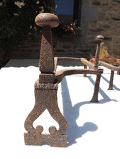 Pair antique chenets d'occasion  Expédié en Belgium