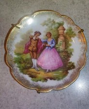 Limoges França Mini Prato e Suporte Fragonard Francês Cortejo Casal Ouro Vintage comprar usado Limoges França Mini Prato e Suporte Fragonard Francês Cortejo Casal Ouro Vintage comprar usado  Enviando para Brazil