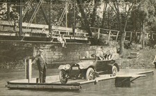 Cartão postal antigo carro c1910 Fox River Ferry em Big Bend em Mukwonago, Wisconsin comprar usado  Enviando para Brazil