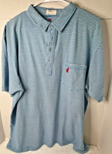 Camisa polo masculina de algodão JOHNNIE-O tamanho 2XL listra azul/branca com bolso surfista vermelho comprar usado  Enviando para Brazil