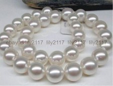ENORME COLAR DE PÉROLAS BRANCAS AAA NATURAL 11-12MM PERFEITO REDONDO MAR DO SUL 18" 14K comprar usado  Enviando para Brazil