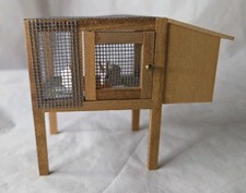 Casa de bonecas miniatura arame de madeira cabana de coelho com 2 coelhos porta gaiola abre, usado comprar usado  Enviando para Brazil