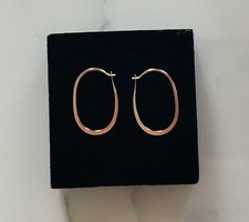 Brincos de argola oval Melissa Joy Manning novos na caixa ouro 14 K 3/4 polegadas. Orig $375 comprar usado  Enviando para Brazil