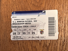 Ticket 2005 benfica for sale  DUNMOW