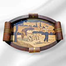 Vintage pyroengraved wooden d'occasion  Pourrières