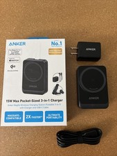 Carregador sem fio Anker MagGo 15W tamanho máximo bolso 3 em 1 Apple MagSafe usado, usado comprar usado  Enviando para Brazil