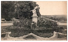 Estatua postal vintage de los años 20 y vista al jardín Saint Germain terraza Francia segunda mano  Embacar hacia Mexico