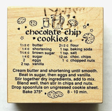 PSX Chocolate Chip Cookie RECEITA Carimbo de Borracha G-1153 Cozinha Assar Feriado RARO comprar usado  Enviando para Brazil