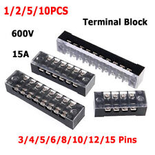 Usado, Bloco de tira de barreira terminal parafuso linha dupla 15A TB-1503/4/5/8/10/12/15 pinos 600V comprar usado  Enviando para Brazil