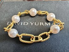Pulseira DAVid/YurmanMadison 18K/ouro/pérola/cabo, 23cm de comprimento comprar usado  Enviando para Brazil