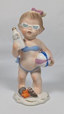 Calendário Napco Cutie agosto banho beleza menina com garrafa de óleo solar 1962 comprar usado  Enviando para Brazil
