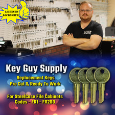 FR1-FR200. 4 New keys for Steelcase file cabinet locks. Pre Cut to your code. for sale  USA