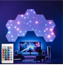 Pacote com 12 painéis de luz hexagonal - luzes LED hexagonais RGB inteligentes luzes de parede com aplicativo comprar usado  Enviando para Brazil