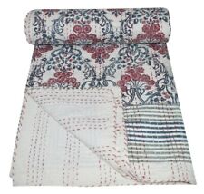 Indian Kantha Quilt Colcha De Cama jogar cobertor de algodão puro Mão Bloco Estampa, usado comprar usado  Enviando para Brazil