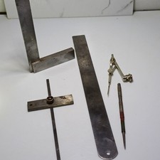 Precision Marking & Measuring Tools Set - Moore & Wright Square - Metal Ruler -  segunda mano  Embacar hacia Mexico