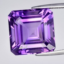💎 16,08ct 15x15mm VVS octógono ametista roxa natural - não aquecida, gema do Uruguai comprar usado  Enviando para Brazil