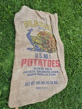 Vintage peacock burlap for sale  Marshfield