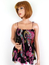 River island Rozmiar 10 (38) Różowa Tunika Bluzka Bez rękawów Paisley na sprzedaż  PL