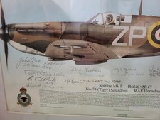 Spitfire signed print for sale  NEWARK