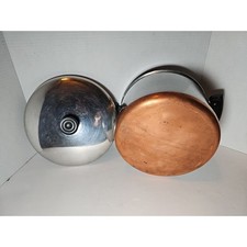 Vaso de estoque Revere Ware 1801 fundo de cobre 9,25" 5 qt quarto com tampa anel duplo comprar usado  Enviando para Brazil