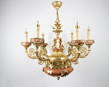 LUSTRE DE LATÃO FUNDIDO, Handmede, 6 Braços, 6 Luzes, Bronze, Latão, Clássico comprar usado  Enviando para Brazil