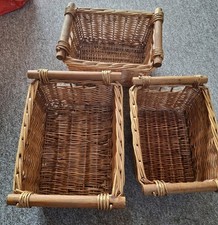 Wicker baskets wooden for sale  MALDON