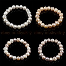Pulseira elástica genuína 6-14mm branca rosa roxa água doce cultivada pérola 7,5" comprar usado  Enviando para Brazil