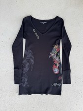 Vestido Camisa Ed Hardy Christian Audigier Feminino Tamanho Médio Preto Manga Longa comprar usado  Enviando para Brazil