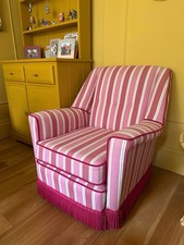 Pink stripe armchair for sale  ROCHDALE
