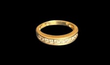 Anel de ouro amarelo 14K com canal de diamante tamanho: 7, usado comprar usado  Enviando para Brazil