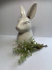 Vaso de flores Anthropologie Cholet branco bisque cerâmica cerâmica coelho BOM!, usado comprar usado  Enviando para Brazil