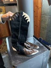 Usado, Botas vintage Larry Mahan cabelo de bezerro cowgirl pônei 275 faroeste década de 1990 tamanho 8 comprar usado  Enviando para Brazil