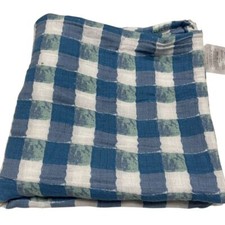 Usado, Cobertor Bebe Au Lait xadrez azul musselina swaddle bebê branco verde puro e simples comprar usado  Enviando para Brazil