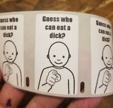 "GUESS WHO CAN EAT A D*CK" Paquete de 25-1000 Pegatinas Broma Pegatina Calcomanía Meme segunda mano  Embacar hacia Mexico